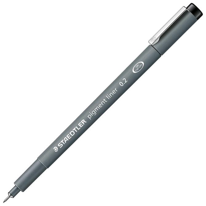 Flomaster za tehničko crtanje 0,2mm pigment liner staedtler 308 02-9 crni (35897)