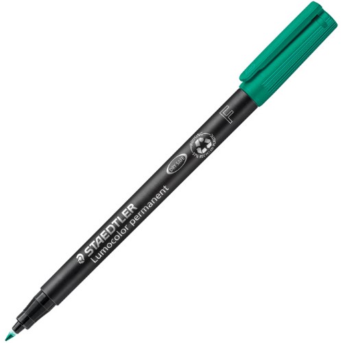 Marker permanentni 0,6mm reciklirani lumocolor staedtler 318-5 zeleni (35957)