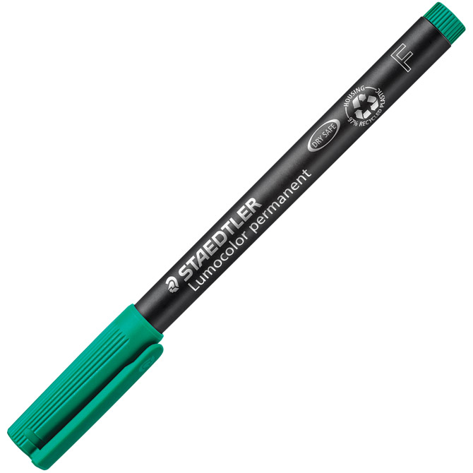 Marker permanentni 0,6mm reciklirani lumocolor staedtler 318-5 zeleni (35957)