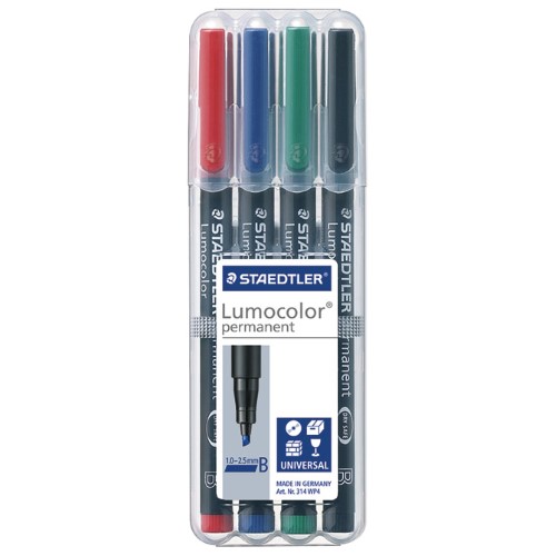 Marker permanentni 1-2,5mm pk4 reciklirani lumocolor staedtler 314 wp4 (35961)