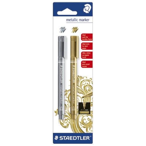 Marker nepermanentni 1-2mm metallic pen staedtler 8323-s bk2 sortirano blister (36542)