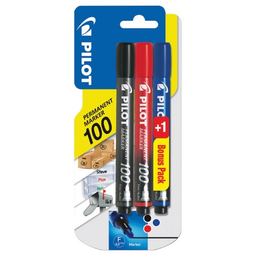 Marker permanentni 1mm okrugli vrh pk2 plus 1 gratis pilot sca-100 sortirano blister (36567)