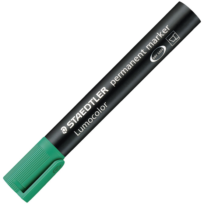 Marker permanentni 2-5mm lumocolor staedtler 350-5 zeleni (36570)