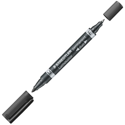 Marker permanentni obostrani 0,6 i 1,5mm lumocolor staedtler 348-9 crni (36588)