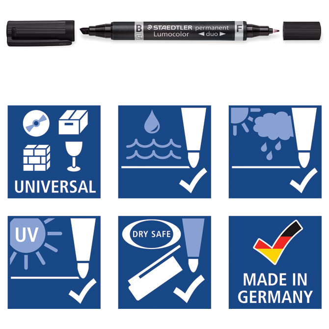 Marker permanentni obostrani 0,6 i 1,5mm lumocolor staedtler 348-9 crni (36588)