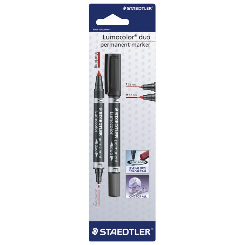 Marker permanentni obostrani 0,6 i 1,5mm lumocolor staedtler 348-9 bkd crni blister (36589)