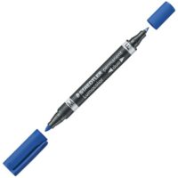 Marker permanentni obostrani 0,6 i 1,5mm lumocolor staedtler 348-3 plavi (36591)