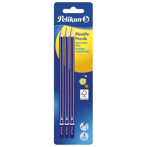Olovka grafitna hb/b/2b standard pk3 pelikan 807418 blister (37162)