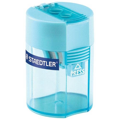 Šiljilo metalno s pvc kutijom 2rupe staedtler 512 006-37 tirkiz (38848)