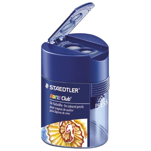 Šiljilo metalno s pvc kutijom 2rupe trokutasto noris club staedtler 512 128 (38849)