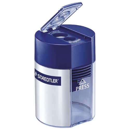 Šiljilo metalno s pvc kutijom 2rupe staedtler 512 001 plavo/srebrno (38856)