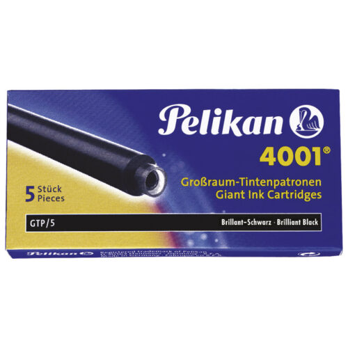 Tinta za nalivpero patrone duge pk5 4001 Pelikan 310615 crna (39531)