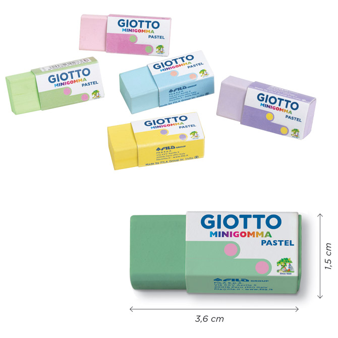 Gumica minigomma giotto fila 2339 sortirano pastel boje (40801)