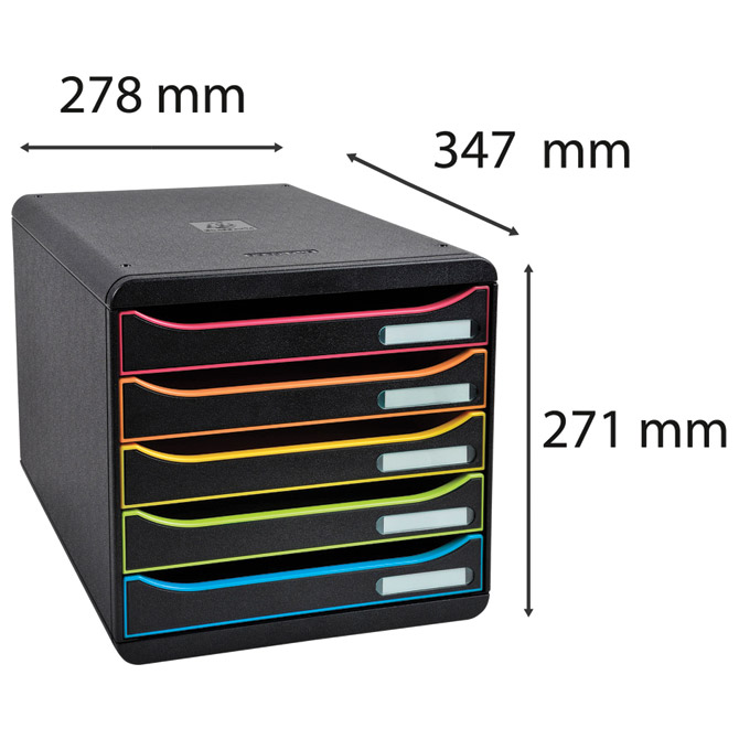 Kutija s 5 ladica (rub sort boje) exacompta 309914d crna (40936)