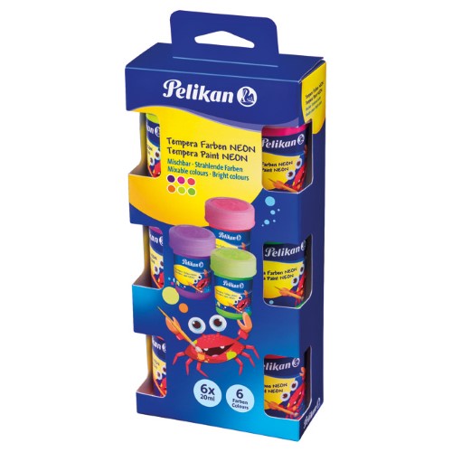 Boja tempera 20ml u čaši 6boja neon 740n pelikan 809382 blister (41079)