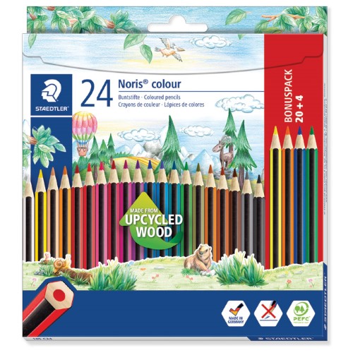 Boje drvene 24boje (20 plus 4 boje gratis) noris colour staedtler 185 c24p blister (41165)