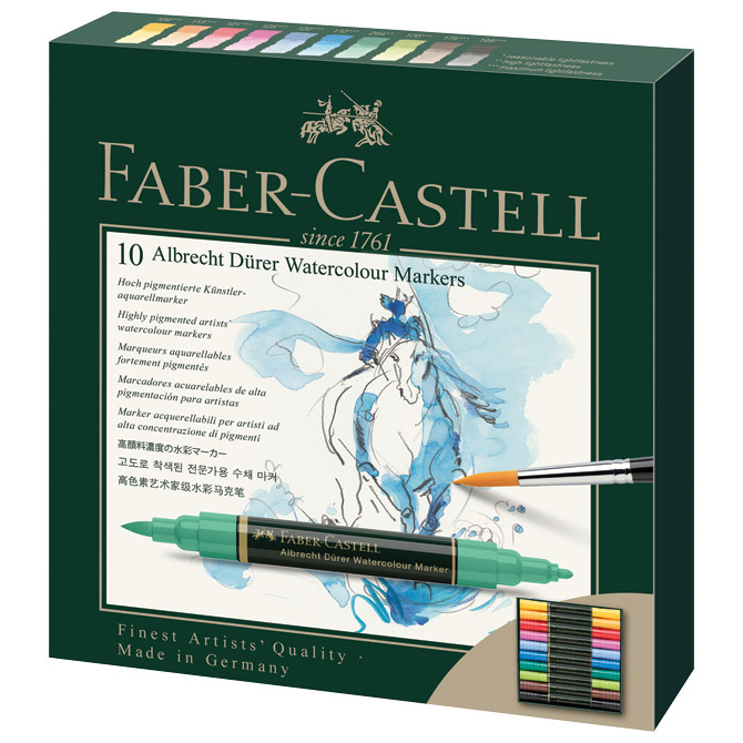 Marker obostrani akvarel 10boja albrecht dürer faber castell 160310 sortirano (41369)