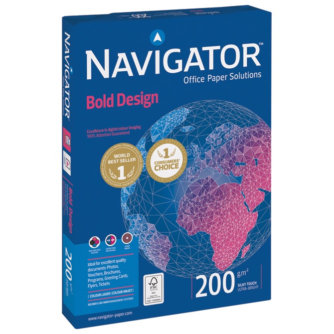 Fotokopirni Papir Navigator A4 200g Bold Design pk150 Soporcel
