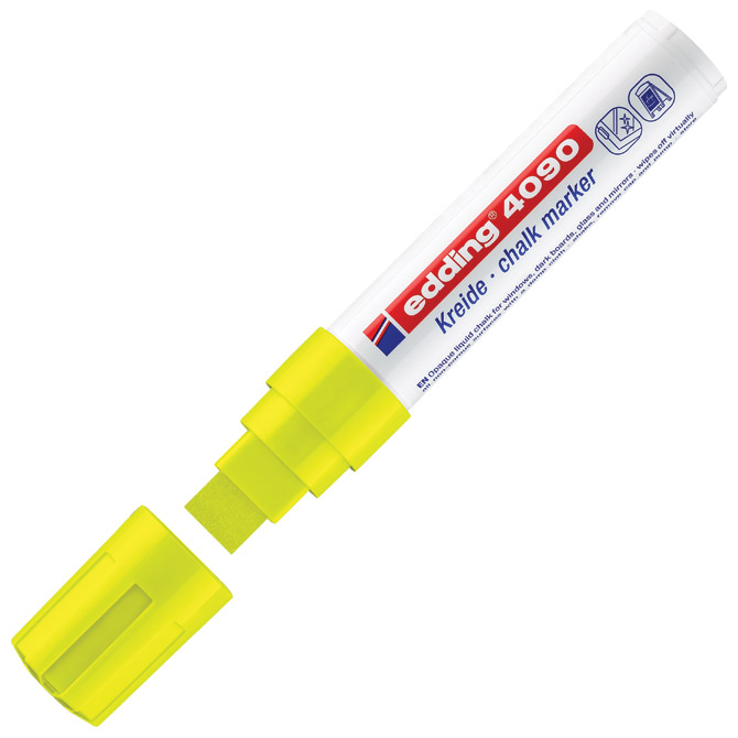 Marker-kreda za staklo 4-15mm edding 4090/1 neon žuti blister (42023)