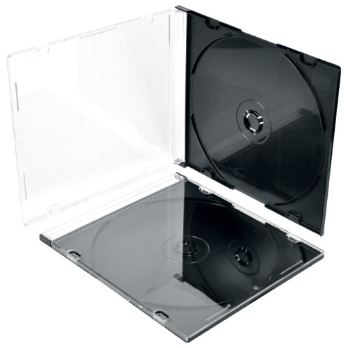 Kutija za 1 cd pvc slim prozirna/crna (42244)