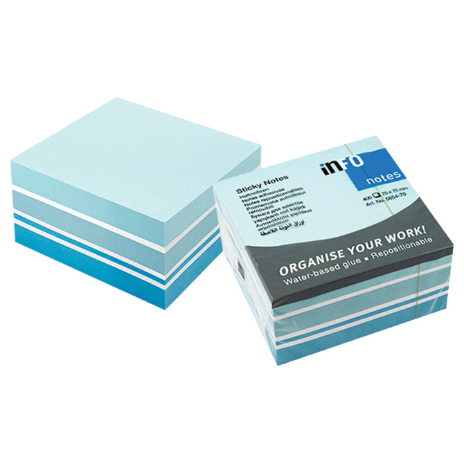 Blok samoljepljiv kocka 75x75mm 400l global notes 5654-70 sortirano (42408)