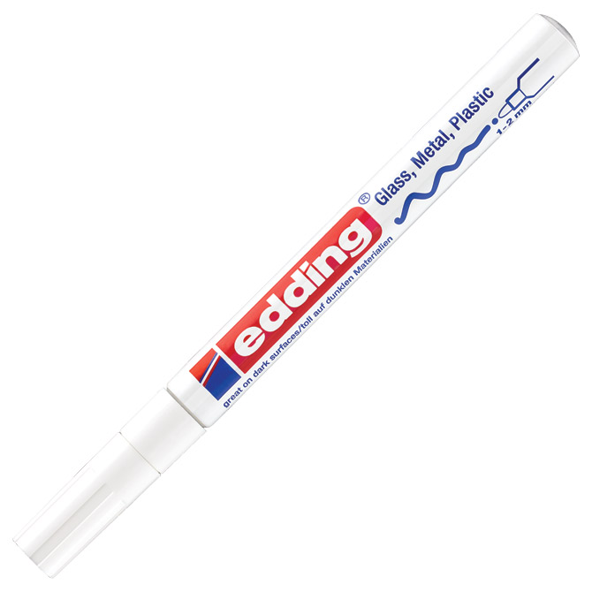 Marker permanentni sjajni lakirajući 1-2mm edding 751 bijeli (42482)