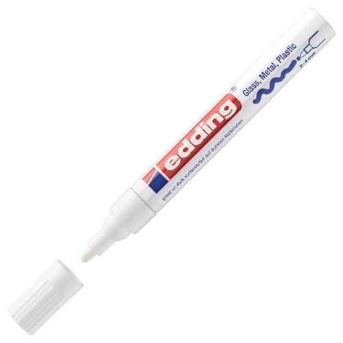 Marker permanentni sjajni lakirajući 2-4mm edding 750 bijeli (42486)