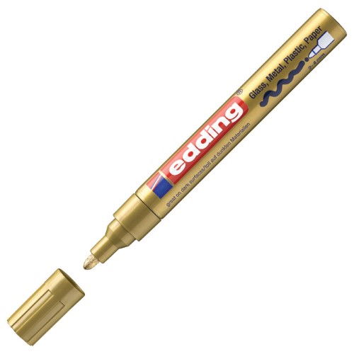 Marker permanentni sjajni lakirajući 2-4mm edding 750 zlatni (42489)