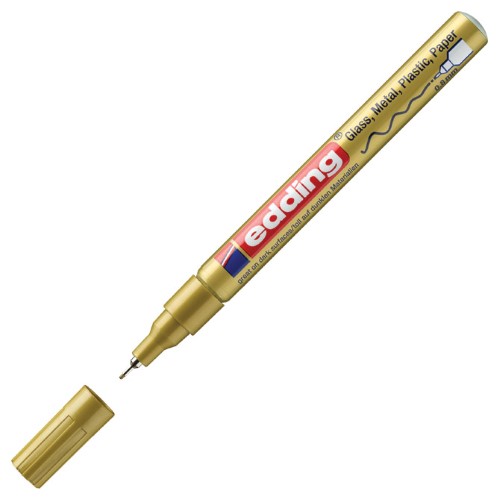 Marker permanentni sjajni lakirajući 0,8mm edding 780 zlatni (42491)