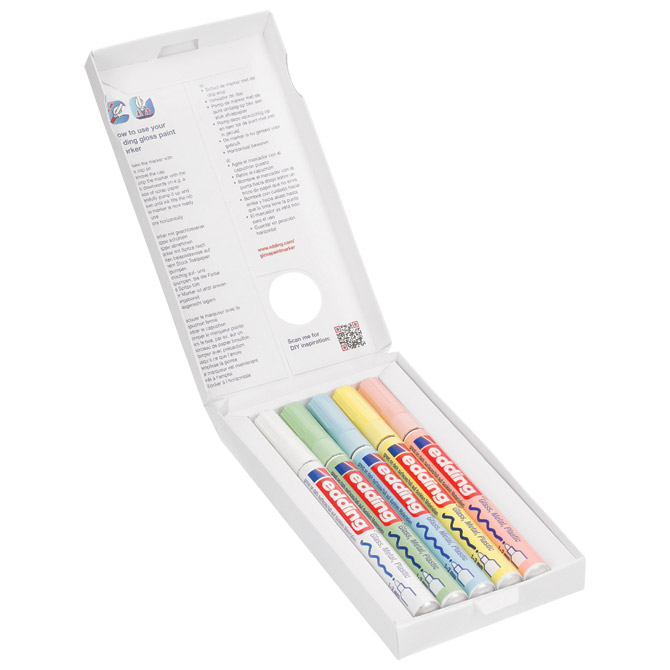 Marker permanentni sjajni lakirajući 1-2mm edding 751/5boja pastel blister (42563)