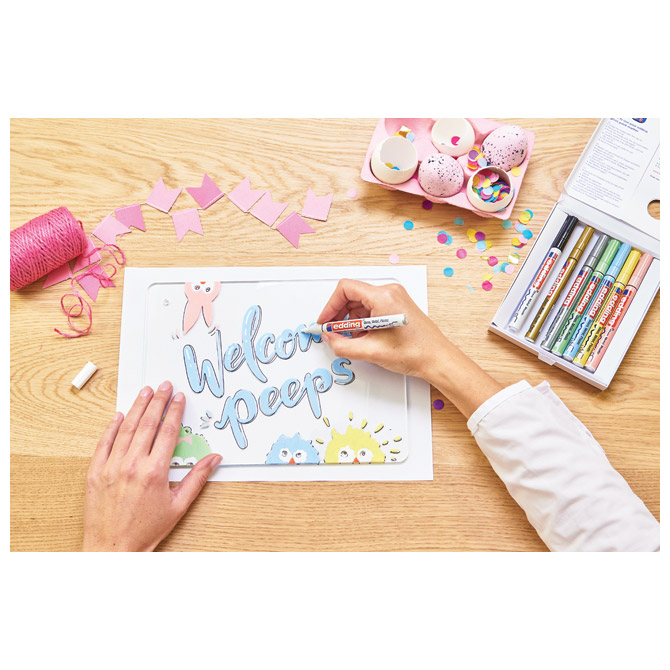 Marker permanentni sjajni lakirajući 1-2mm edding 751/5boja pastel blister (42563)