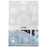 Naljepnice ukrasne za staklo A4 pahulje pk3 heyda 20-35844 68 glitter bijele blister (42646)
