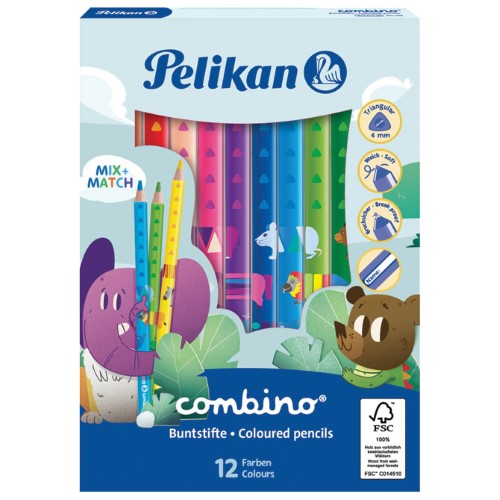 Boje drvene 12boja jumbo combino pelikan 811194 blister (42900)