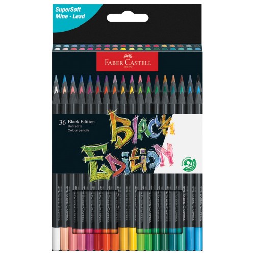 Boje drvene 36boja trokutaste black edition faber castell 116436 blister (43033)