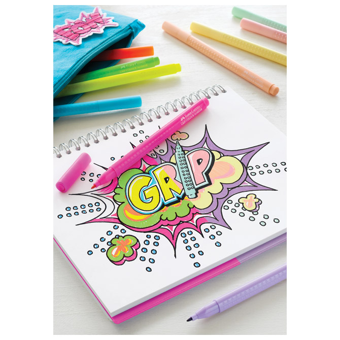 Flomaster školski 10boja grip neon plus pastel faber castell 155312 blister (43084)