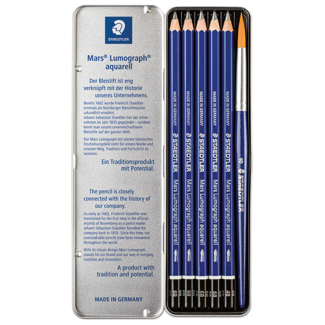 Olovka grafitna pk5 plus kist u met,ku,mars lumograph aquarell designjourney staedtler 100a g6 (43121