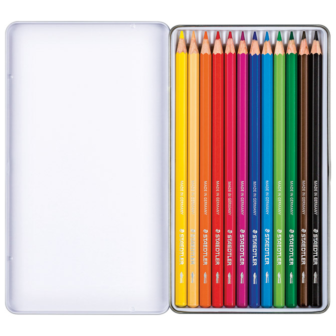 Boje drvene-vodene 12boja metalna kutija aquarell design journey staedtler 14610c m12 (43128)