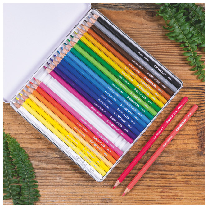 Boje drvene-vodene 24boje metalna kutija aquarell design journey staedtler 14610c m24 (43129)