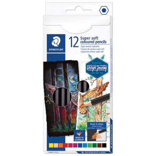 Boje drvene 12boja super soft black design journey staedtler 149c c12 blister (43134)