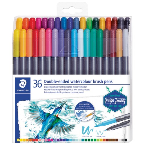Flomaster 36boja obostrani akvarel design journey staedtler 3001 tb36 blister (43155)