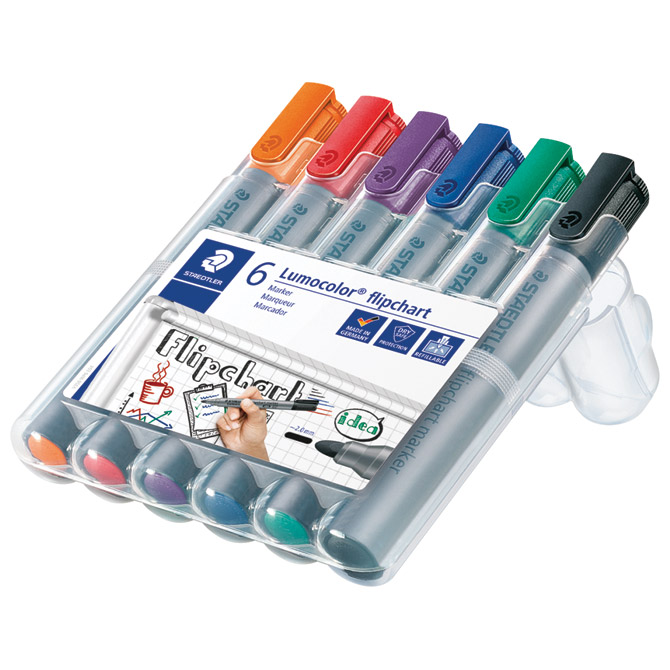 Marker flipchart 2mm pk6 reciklirani lumocolor staedtler 356 wp6 sortirano (43172)