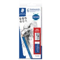 Set mars lumograph olovkax6 plus gumica plus šiljilo design journey staedtler 61 100 c6 blister (4319