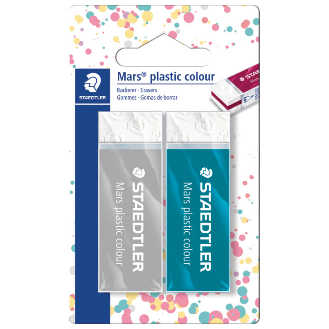 Gumica mars plastic colour pk2 staedtler 52650e1bk2 blister (43521)