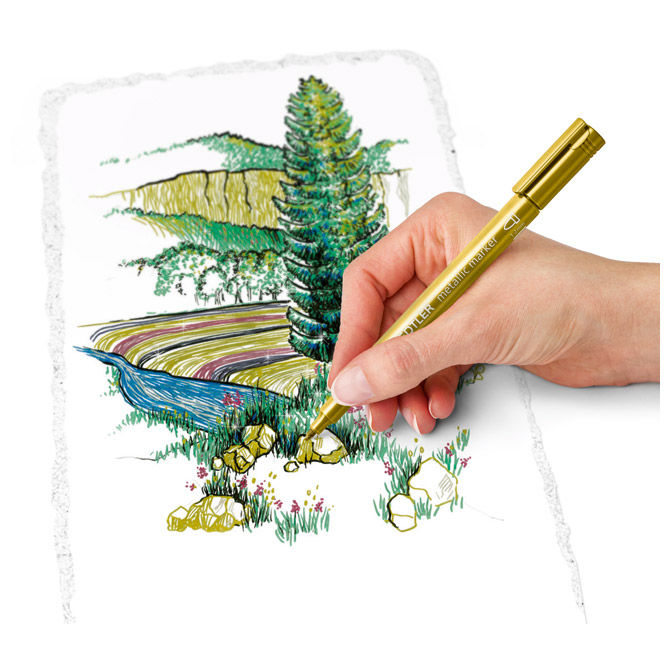 Marker nepermanentni 1-2mm pk6 metallic i pigment liner design journey staedtler 8323-swp6p b (43846)