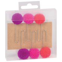 Spajalice ručne velike s pomponom neon pk6 knorr prandell 21-2681100 blister (43859)