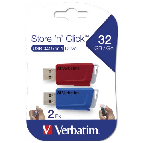 Memorija USB 2x32gb 3,0 store'n'click verbatim 49308 sortirano blister (43868)