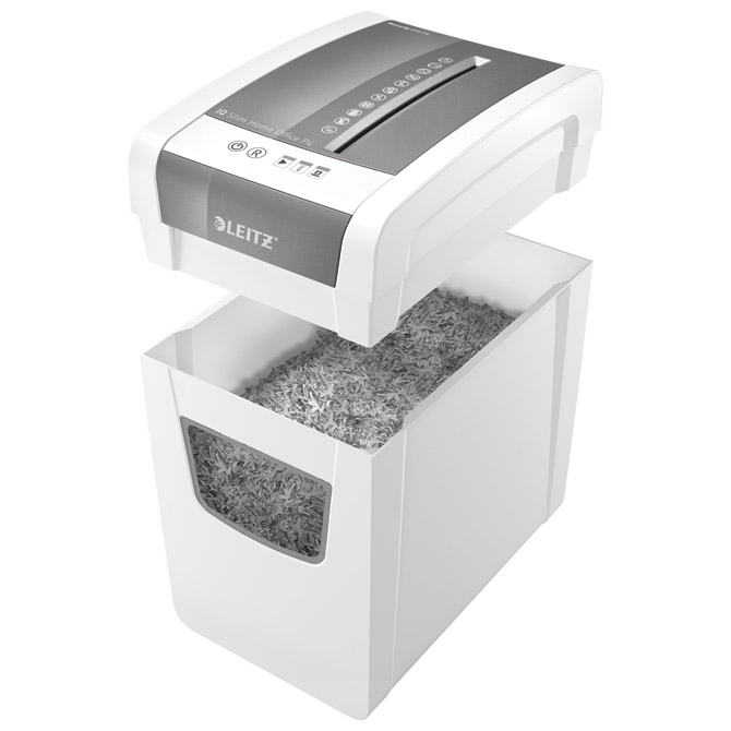 Uništavač dokumentacije 10 listova crosscut iq slim leitz 80010000 bijelo/sivi (43897)