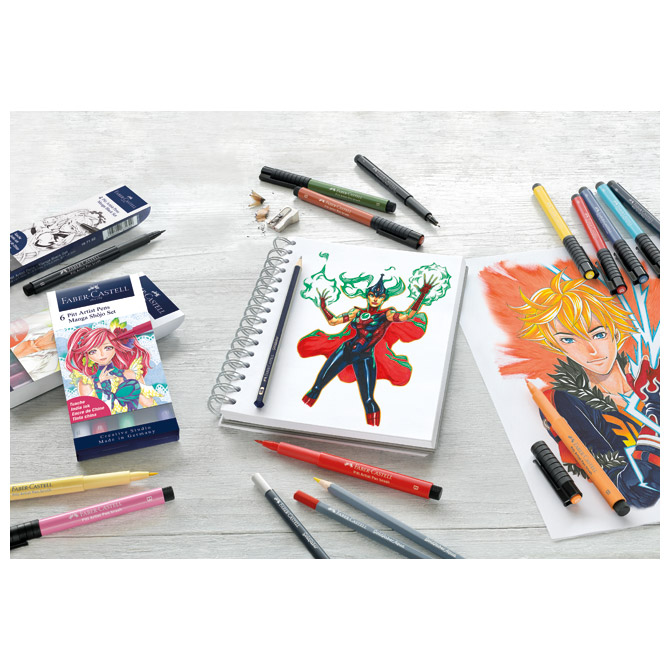 Flomaster pitt artist 6boja manga shonen faber castell 167157 blister (44061)