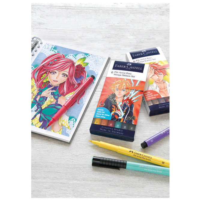 Flomaster pitt artist 6boja manga shojo faber castell 167155 blister (44062)