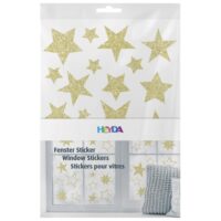 Naljepnice ukrasne za staklo A4 zvijezde pk3 heyda 20-35844 69 glitter zlatne blister (44845)